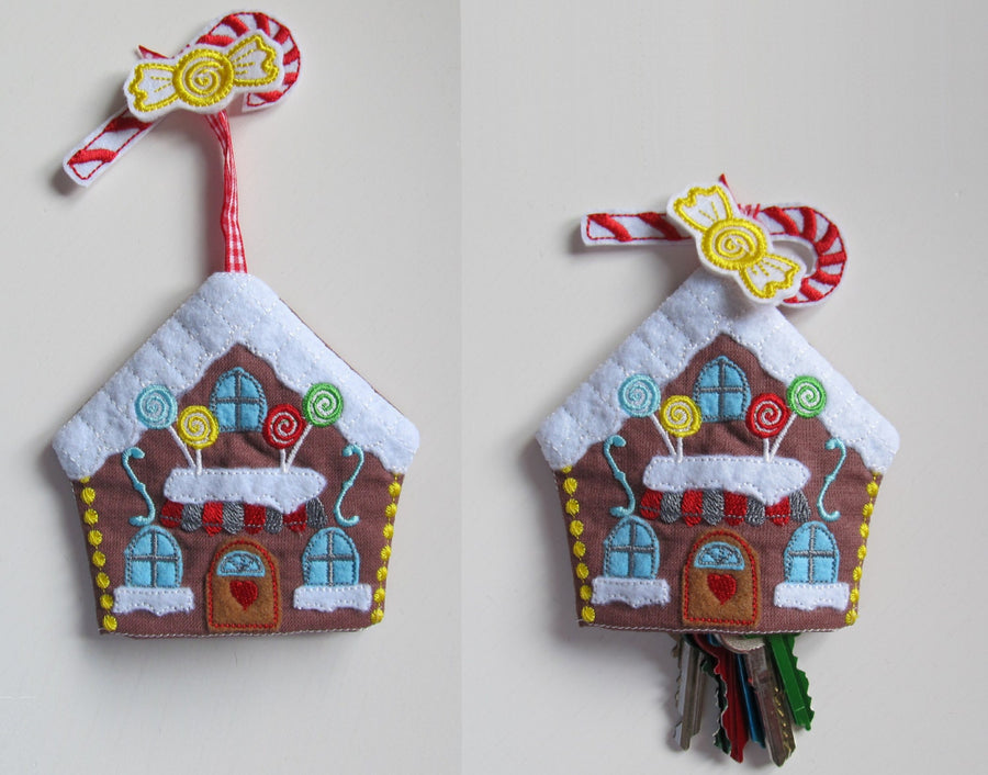 Christmas Gingerbread House Key Case