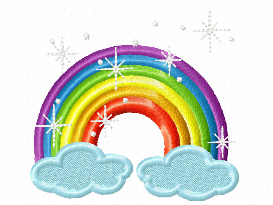 Sparkling Rainbow machine embroider designs, 4x4 and 5x7
