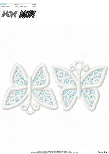 Little Butterfly Lace Earrings Charm
