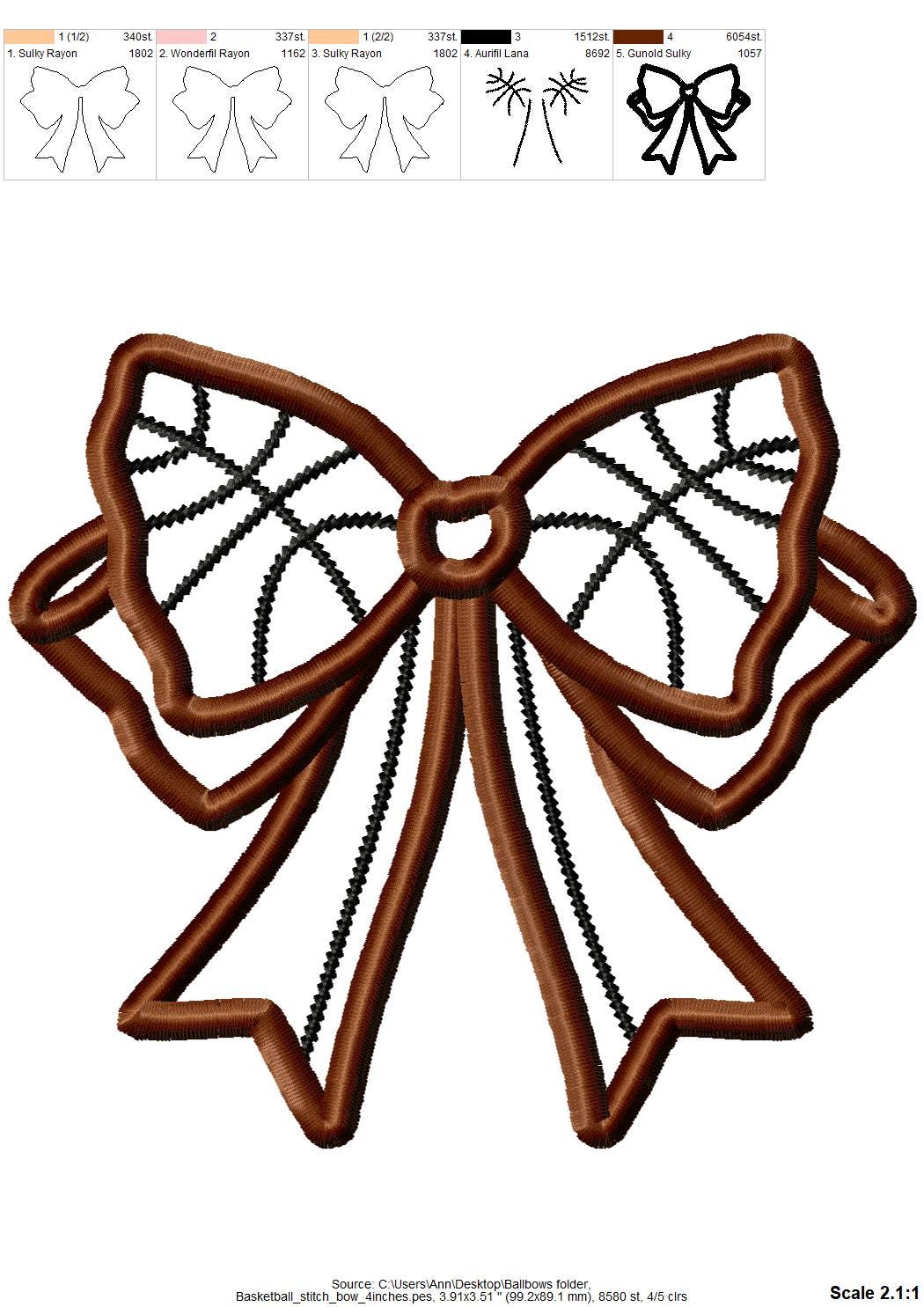 Basketball Side Bow Applique