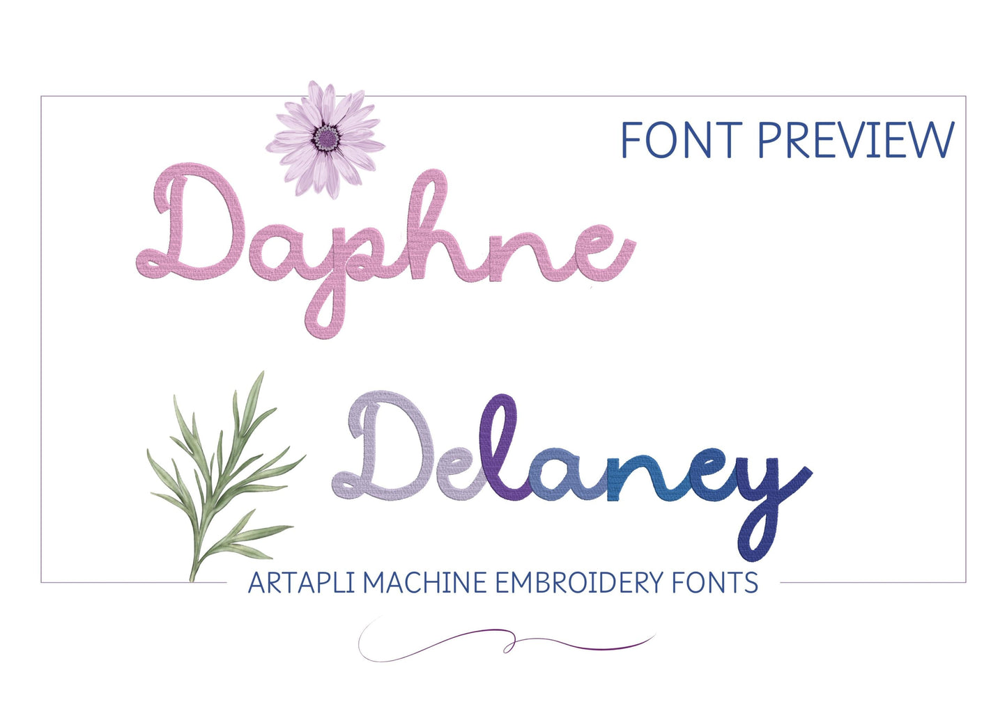 Fill Stitch Handwritten Script Font Lillian