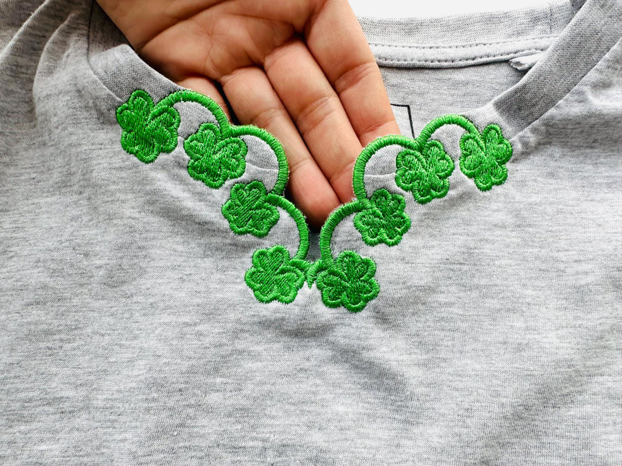 Shamrock Clover Neckline Cutout ITH