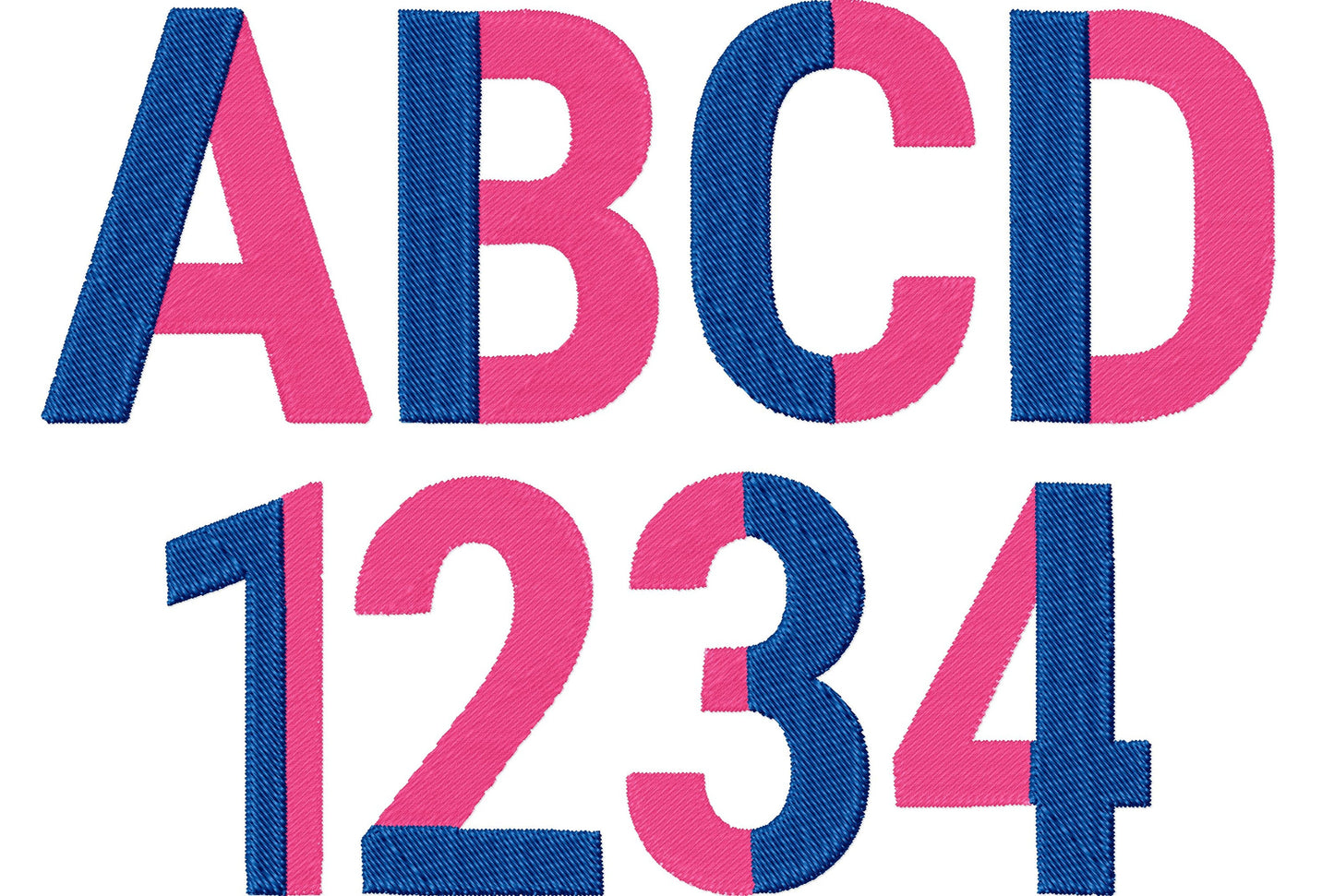 Split Narrow Fill Stitch Font