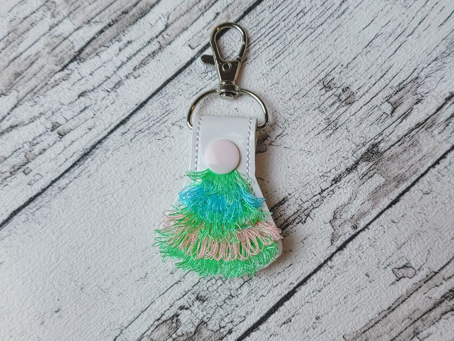 Fringed Mini Christmas Tree Keychain