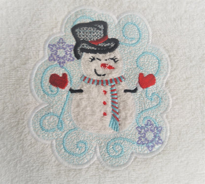 Snowman Embossed Terry Towel