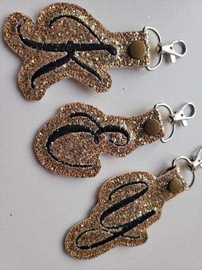 Satin Handwritten Monogram Keychain