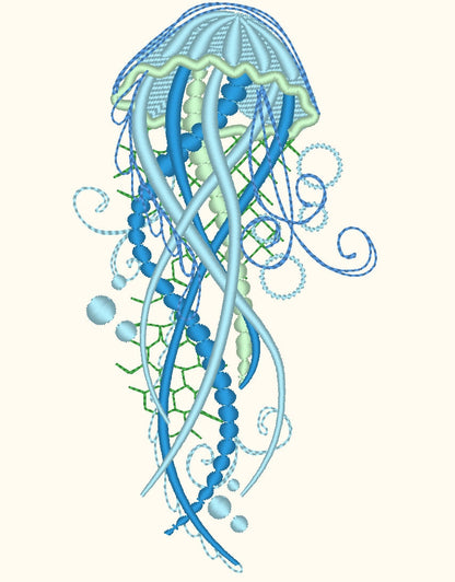 Jellyfish Silhouette with Curls