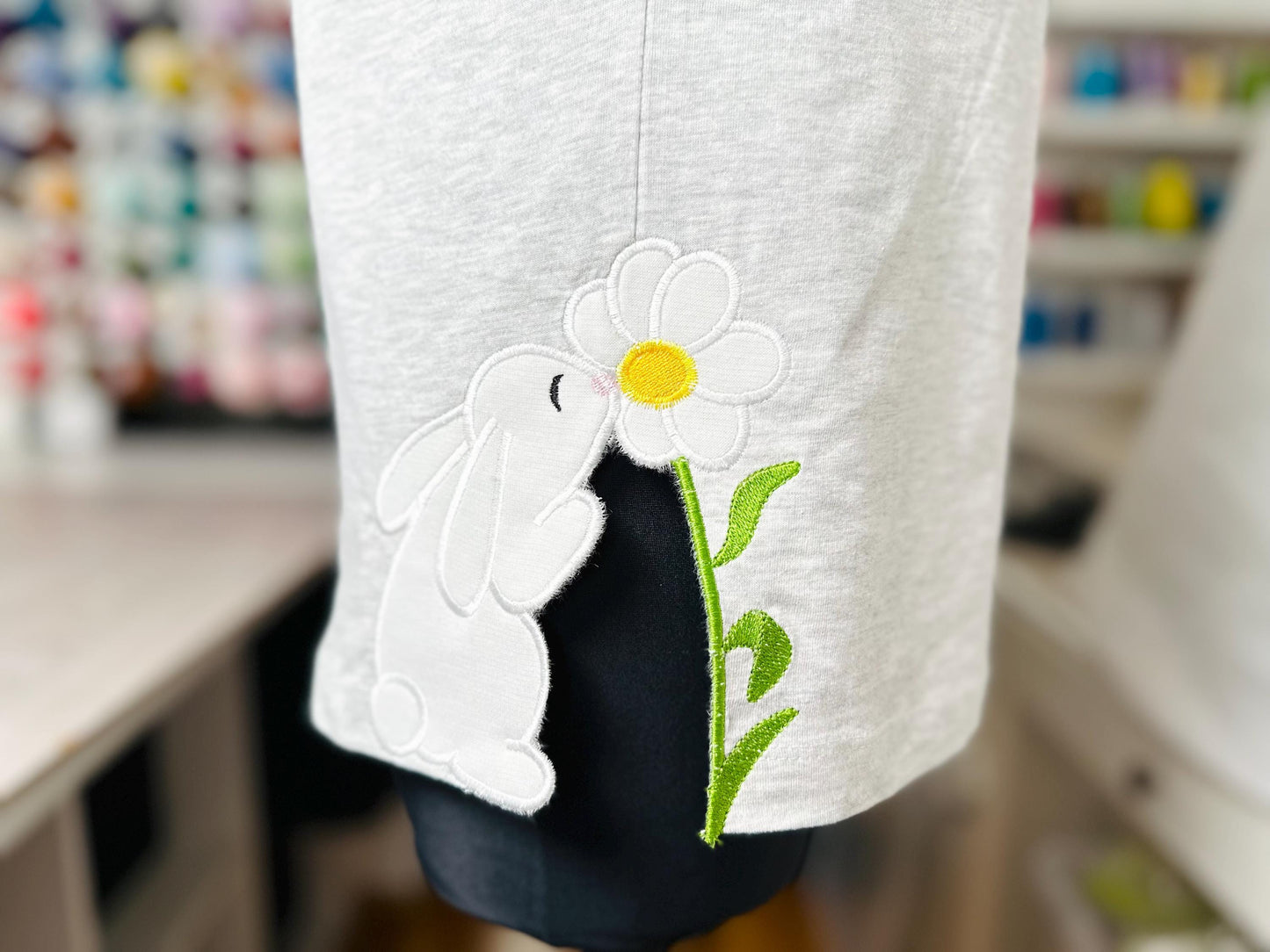 Little Easter Bunny with Flower