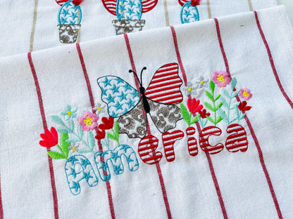 4th of July America Floral Word