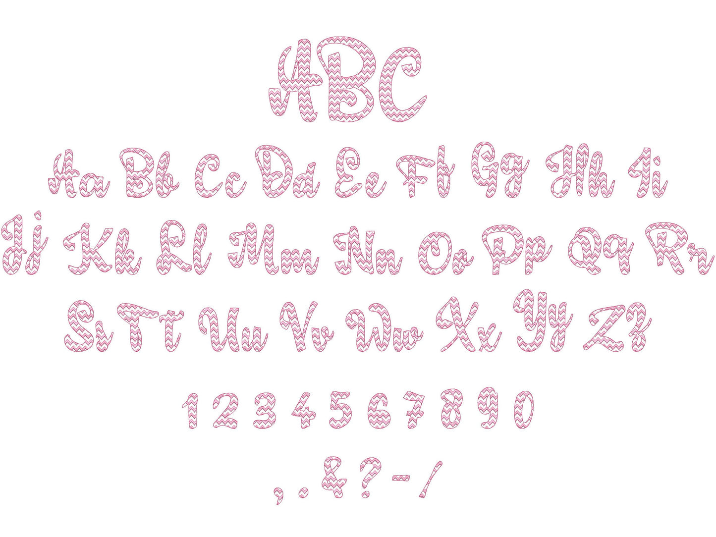 Chevron Zigzag Checkered Polka Dot Font Set