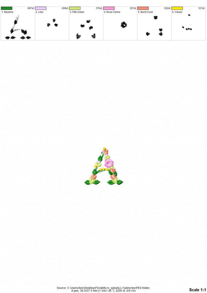 Mini Roses Floral Font