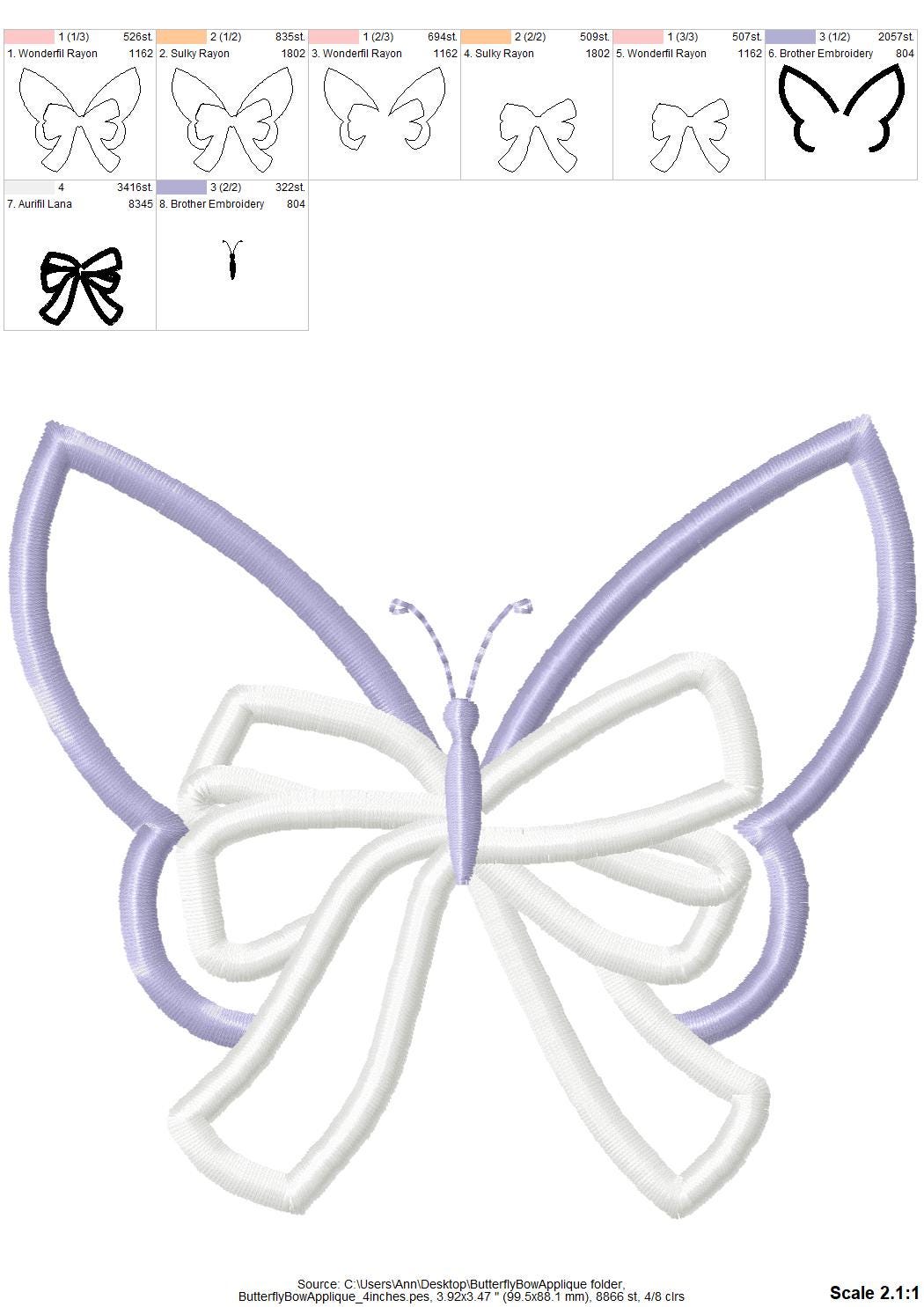 Small Butterfly Wings Side Seam Bow