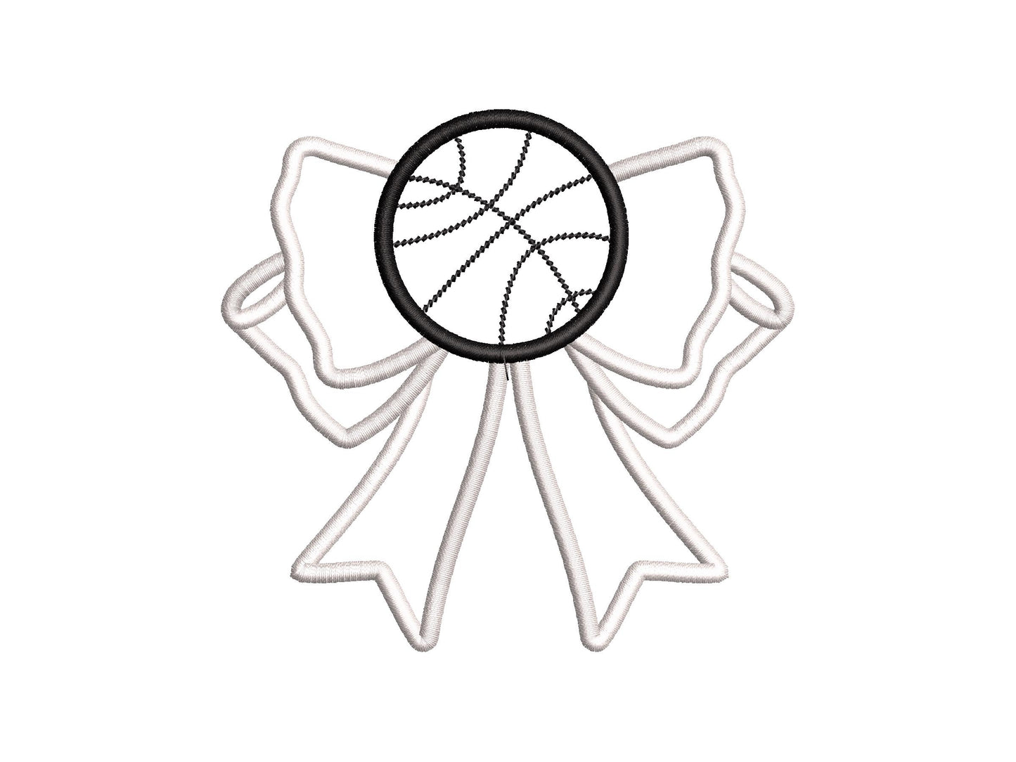 Basketball Sports Bow Applique