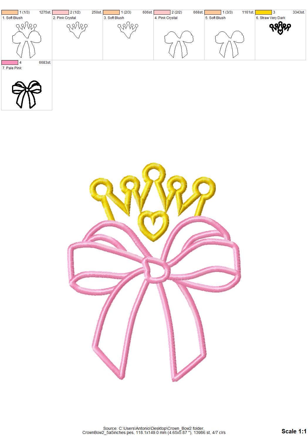 Bow and Princess Crown Diadem Tiara