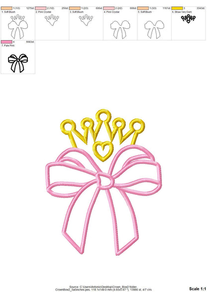 Bow and Princess Crown Diadem Tiara