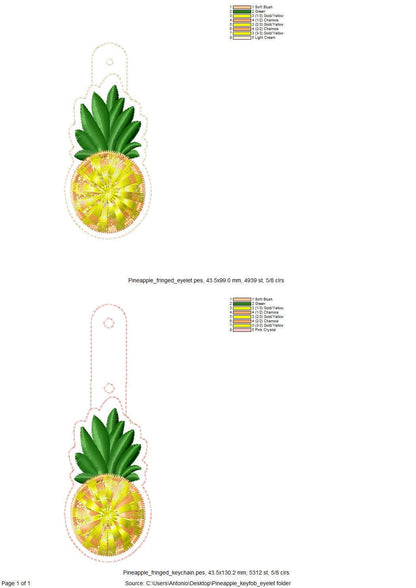 Fringed Pineapple Fruit Keychain