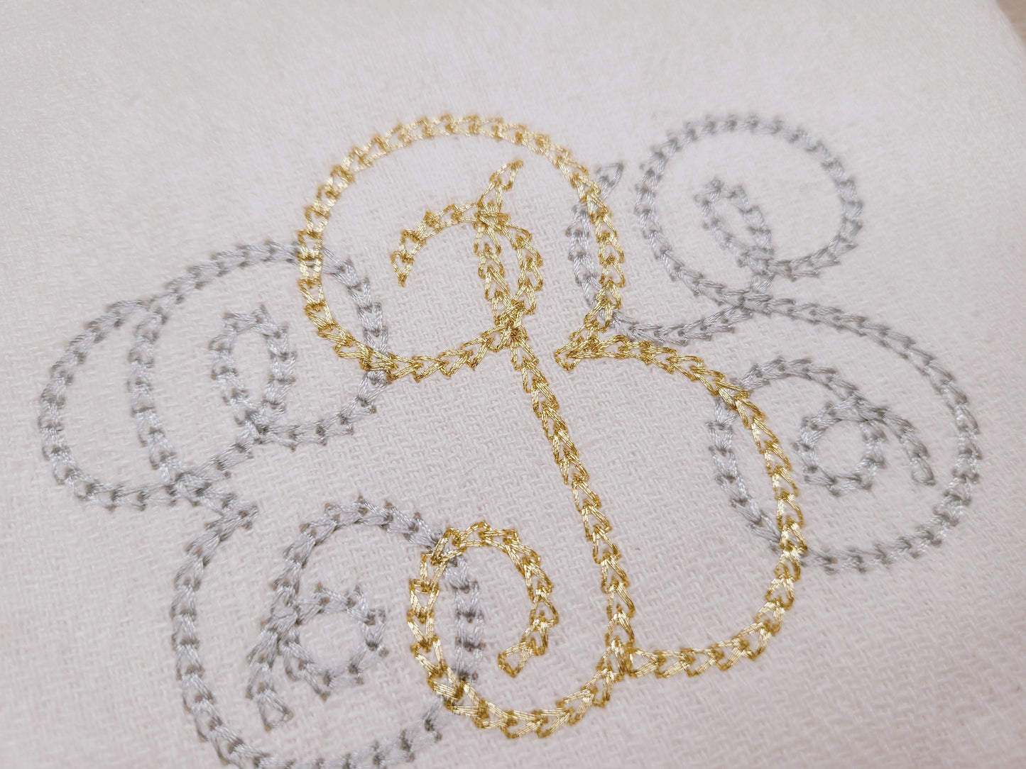 Unique new and awesome light chain stitch Circle Monogram Font assorted