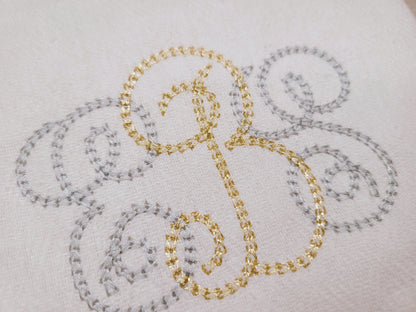 Unique new and awesome light chain stitch Circle Monogram Font assorted