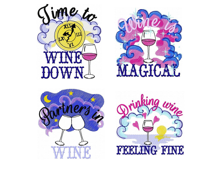 Stunning funny towel embroidery designs, wine cute quotes sayings