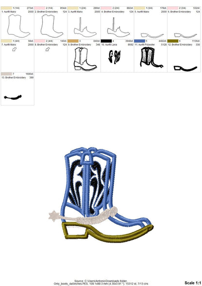 Cowboy Boots and Rope Applique