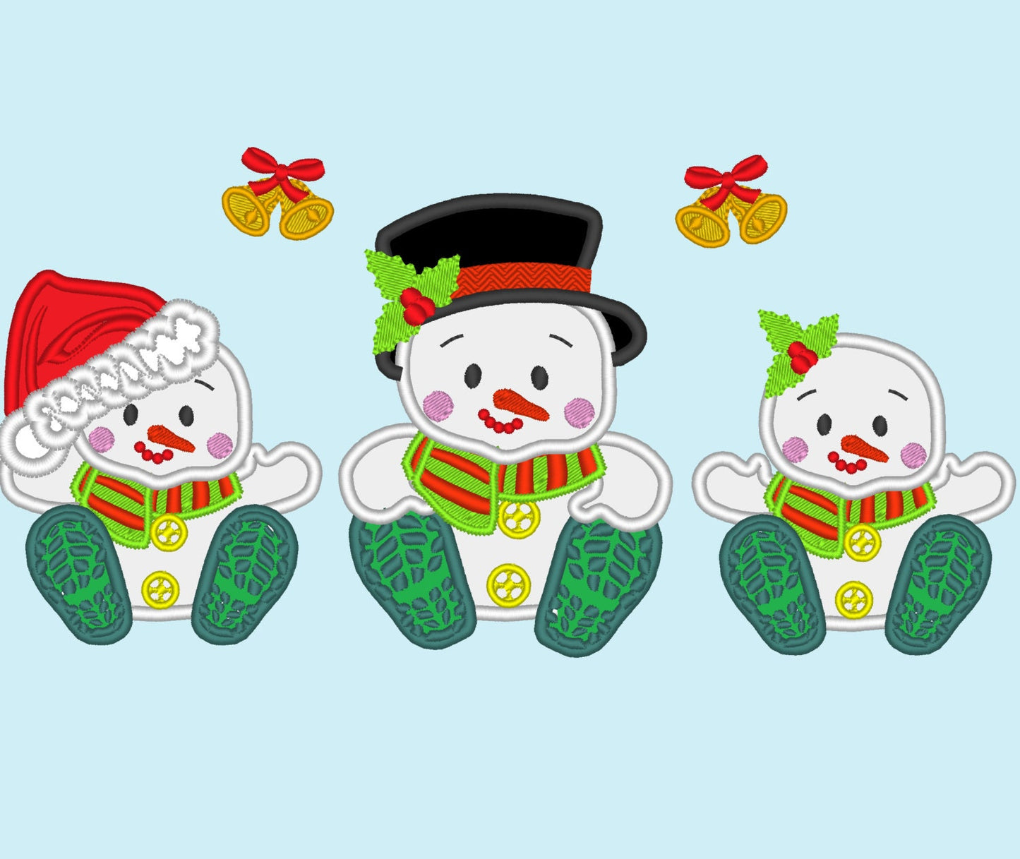 Little Snowman Baby Applique Set of 3