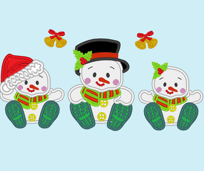Little Snowman Baby Applique Set of 3