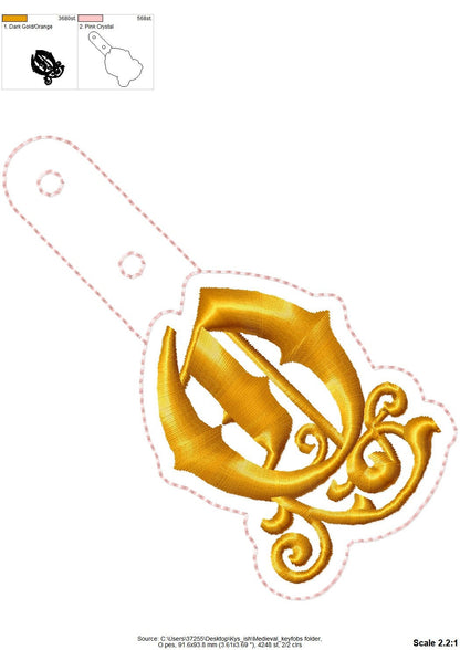 Gothic Monogram Keychain ITH