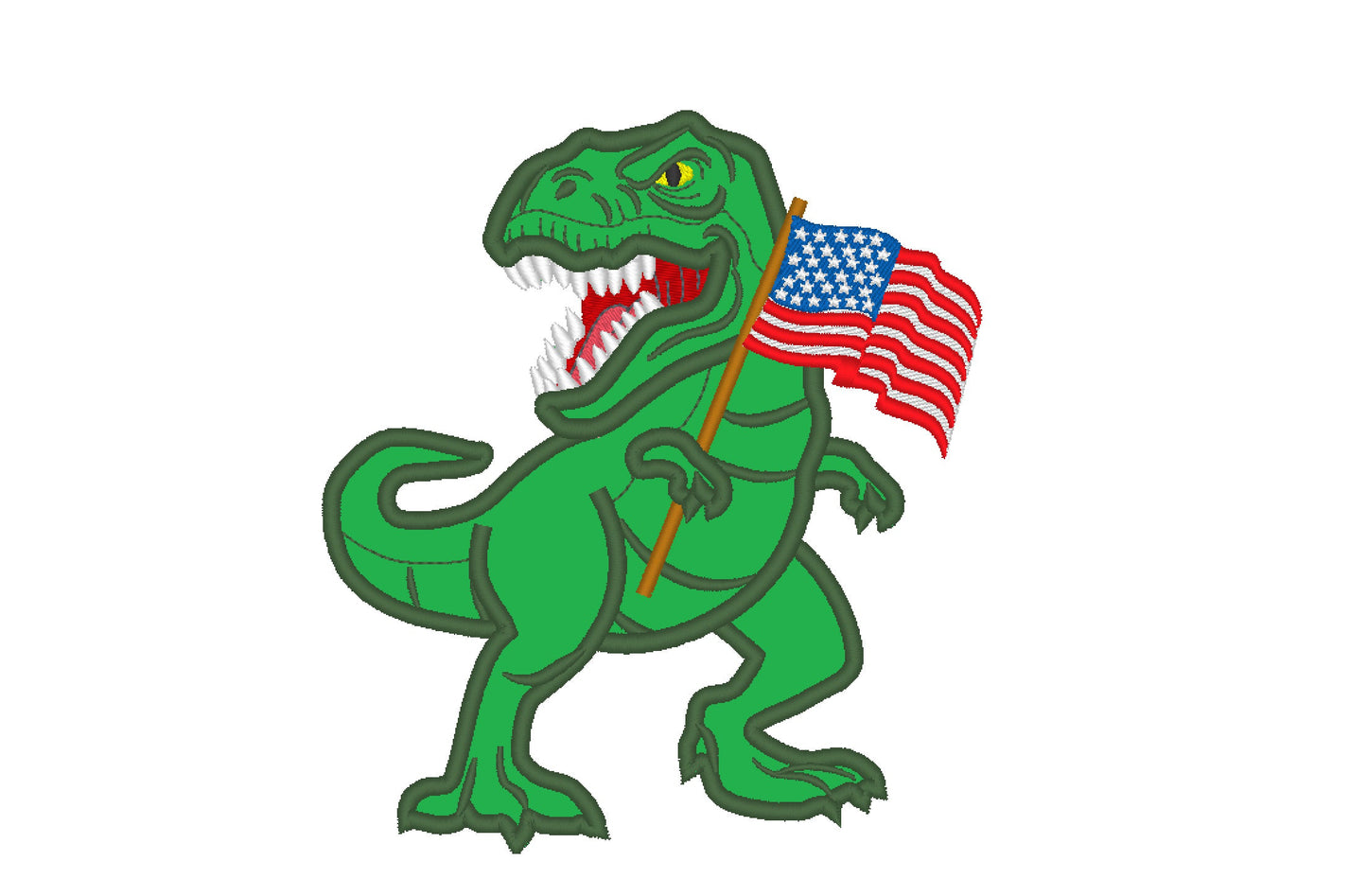 Patriotic T-rex with Flag Applique