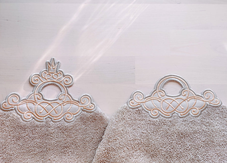 Elegant Wedding Towel Hanging Hole Topper