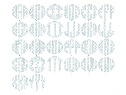 Snowflake Monogram A-Z, awesome winter frozen snow three letters circle