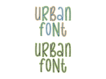 2-Color Urban Chain Stitch Font