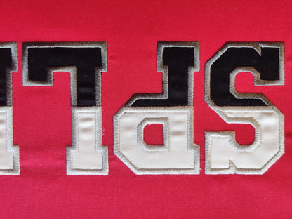 2-Color Athletic Block Split Font Applique