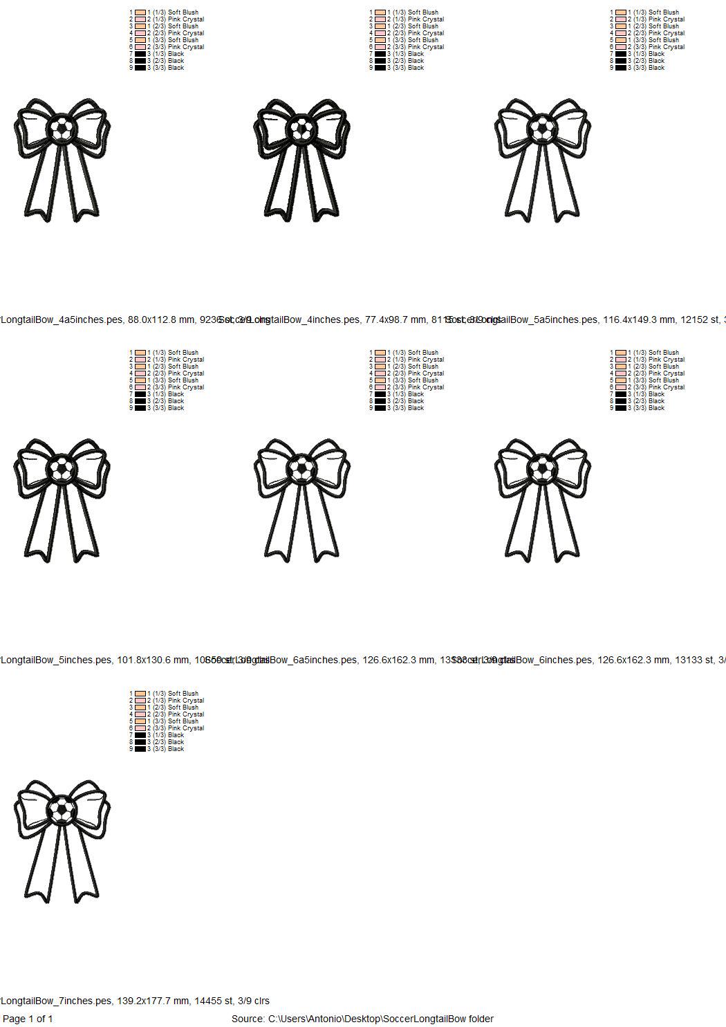 Soccer Ball and Bow Applique