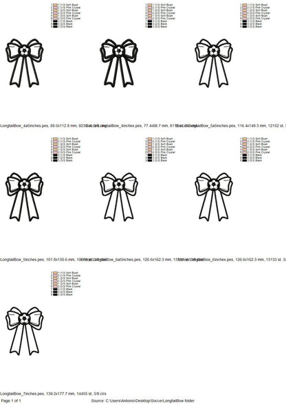 Soccer Ball and Bow Applique