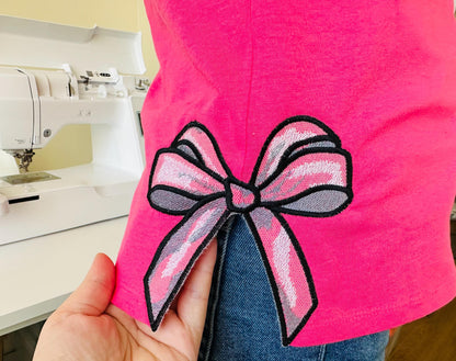 Classic Bow Applique with Shadow