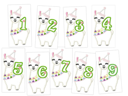 Llama Alpaca Birthday Numbers Set