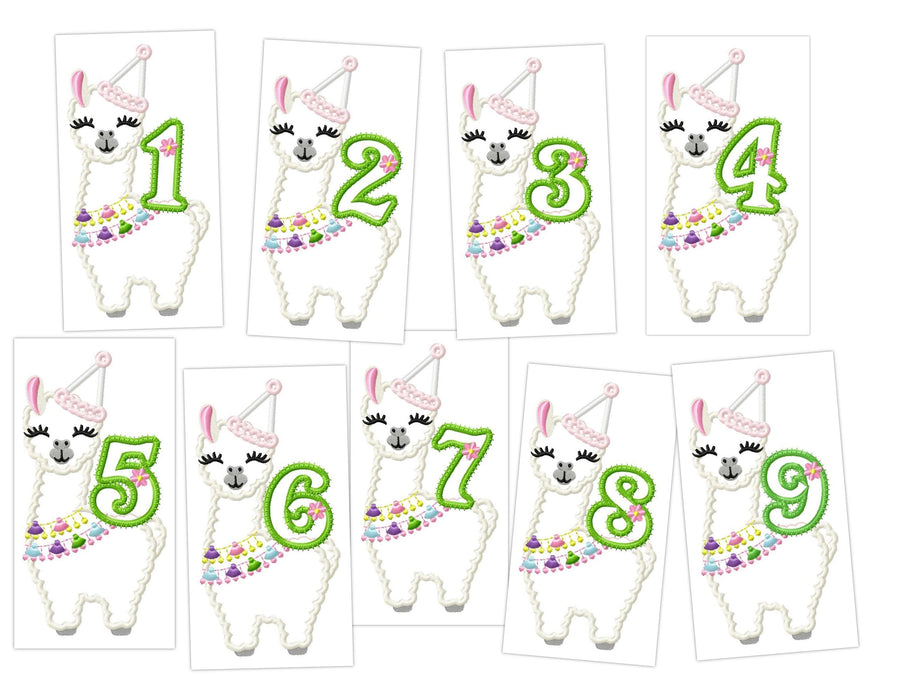 Llama Alpaca Birthday Numbers Set