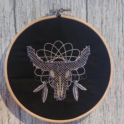 Tribal Cow Skull Applique