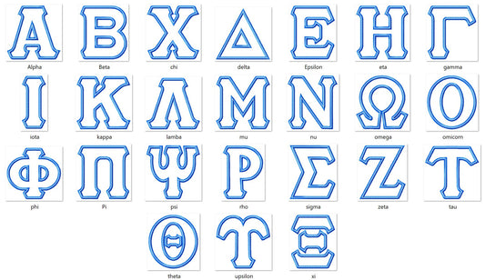 Sororities Greek Font Applique