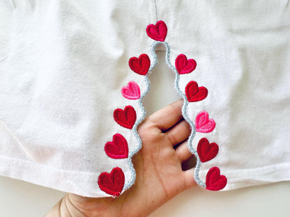Heart Scalloped Split Side Seam