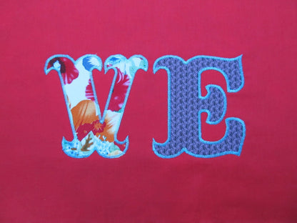 Zig Zag Outline Circus Font Applique