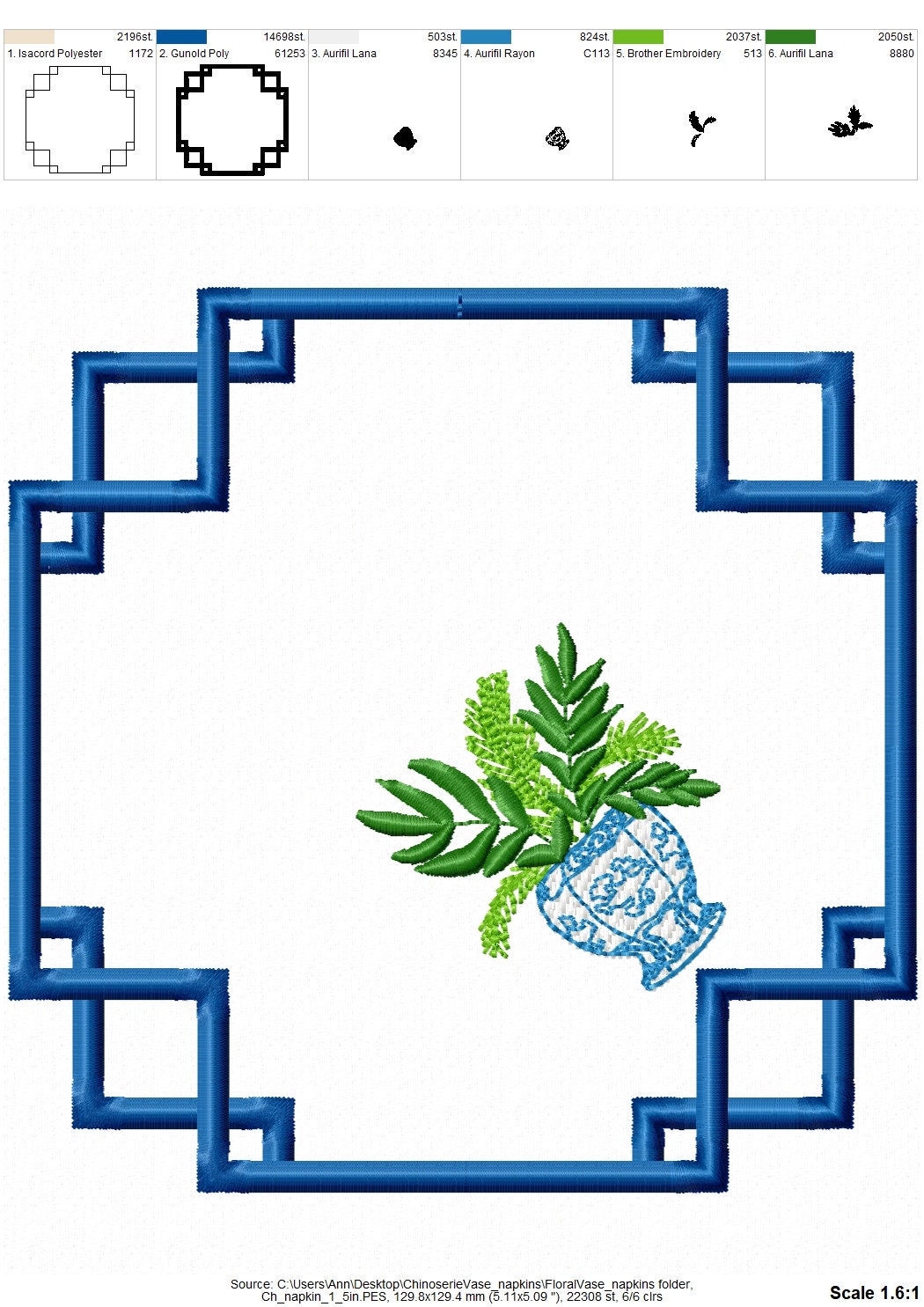 Classic Chinoiseries Napkin Coaster ITH