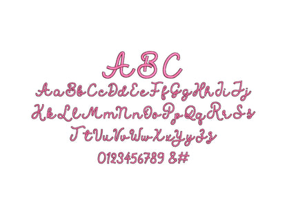 Satin Stitch and Outline Handwritten Font Barb