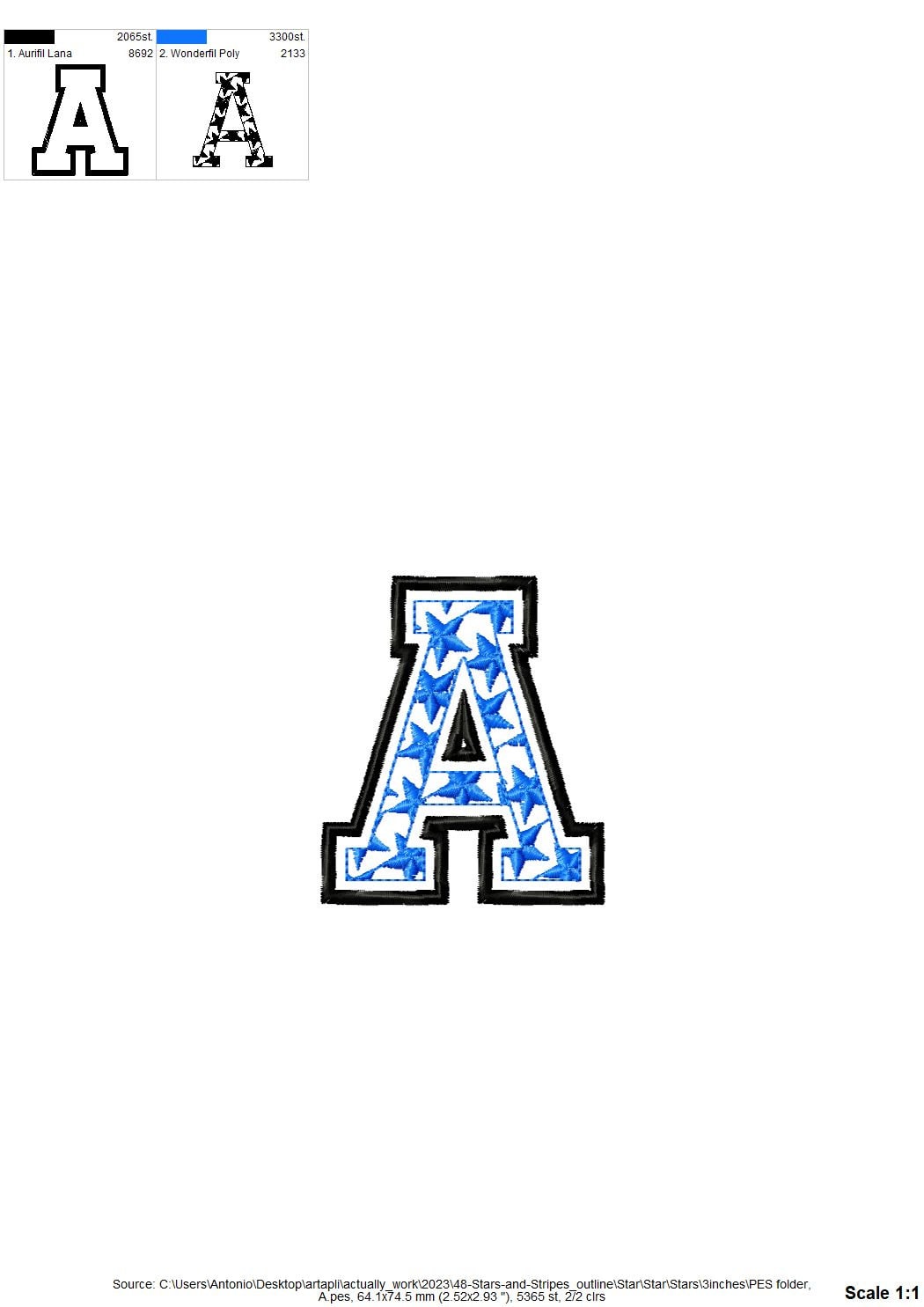 Patriotic Star Patterned Block Font