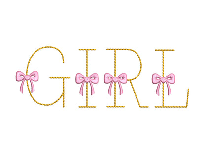 Hand Stitch Effect Font with Bow