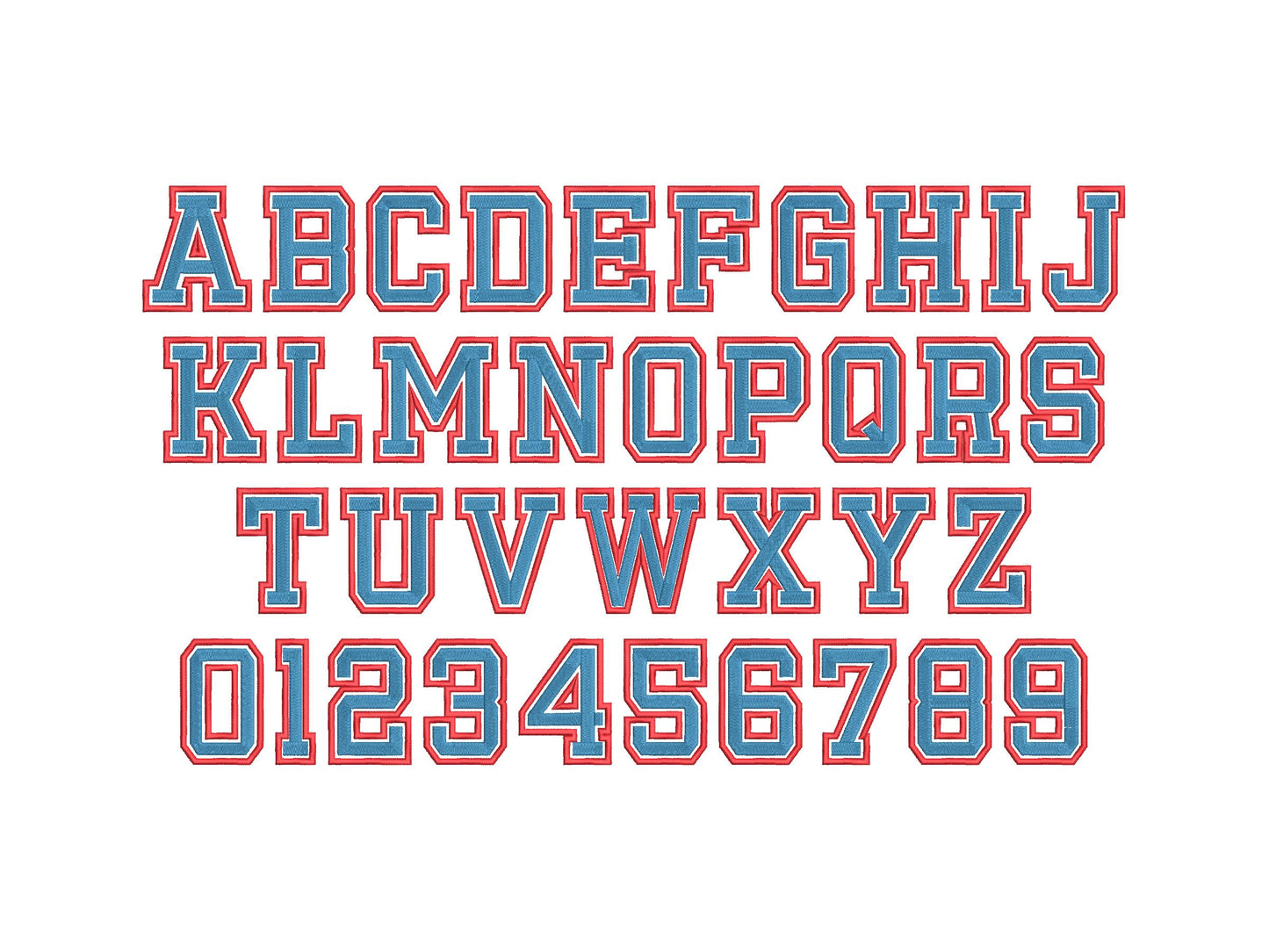 2-Color Athletic Sport Font Applique