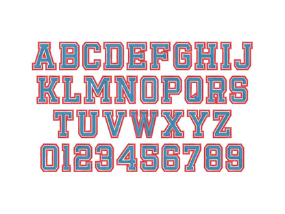 2-Color Athletic Sport Font Applique