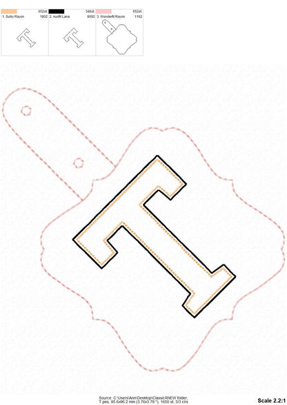 Puffy Puff Foam Square Classic Keychain Monogram ITH