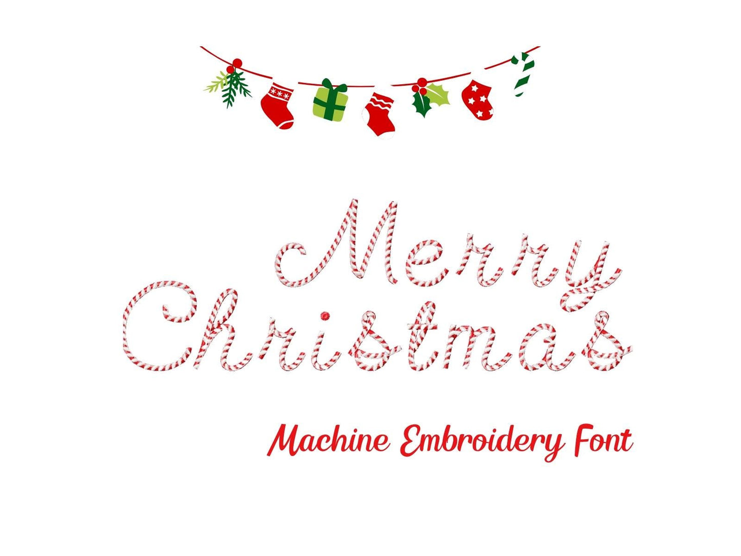 Retro Christmas Candy Cane Mini Font