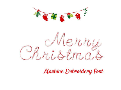 Retro Christmas Candy Cane Mini Font